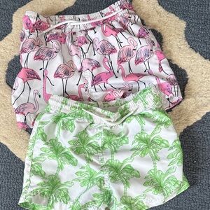 Janie and Jack Pink Flamingo Print Shorts